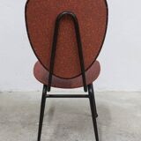 Vintage 70s chair in black lacquered metal and atypical red vinyl