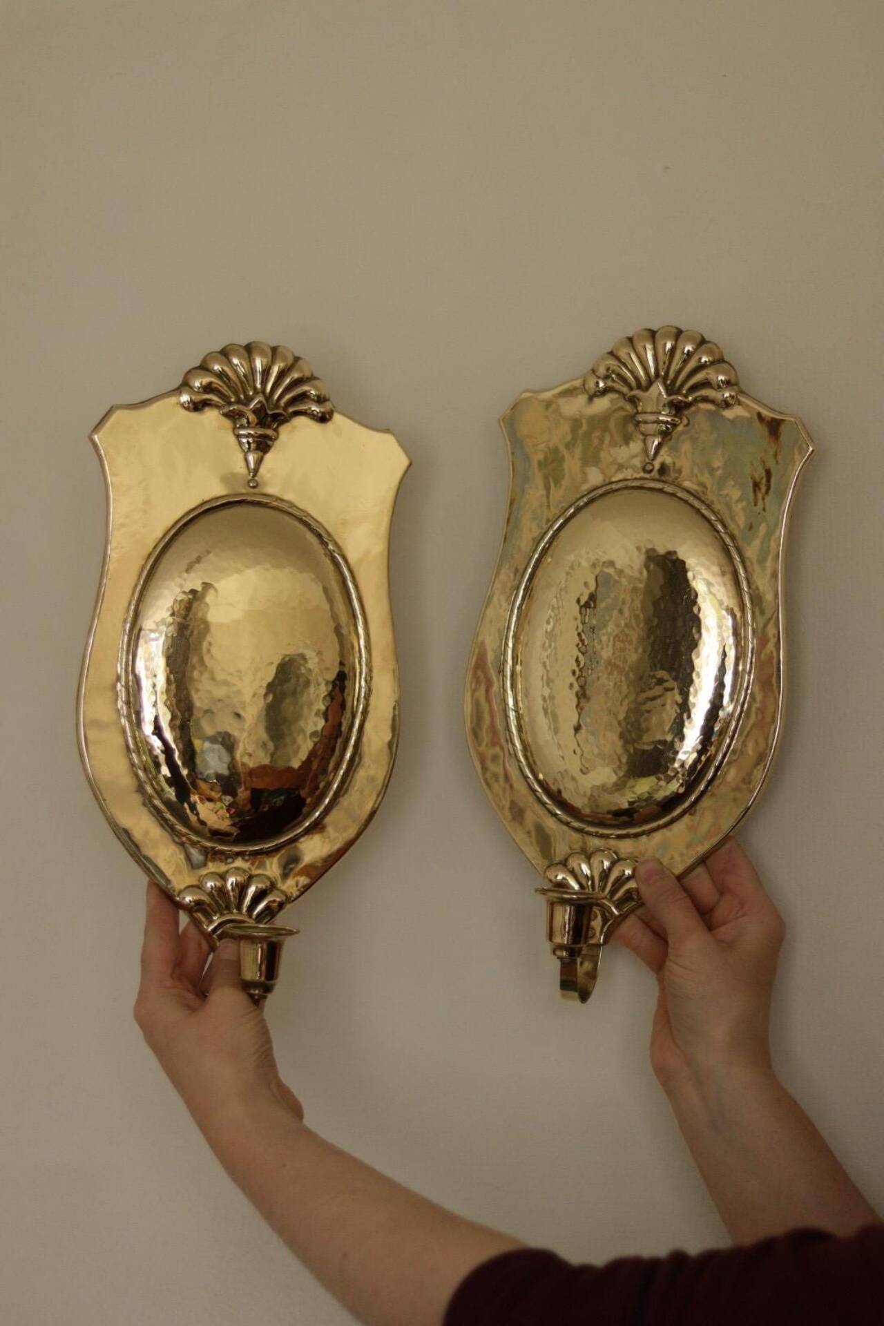 Pair of Mid Century Swedish Brass Sconces