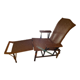 Chaise longue en rotin