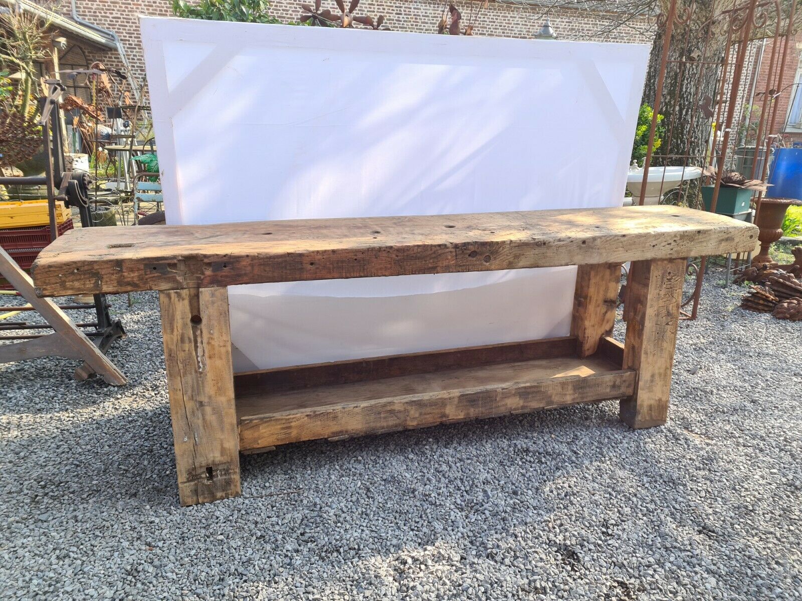 Elm cabinetmaker's workbench