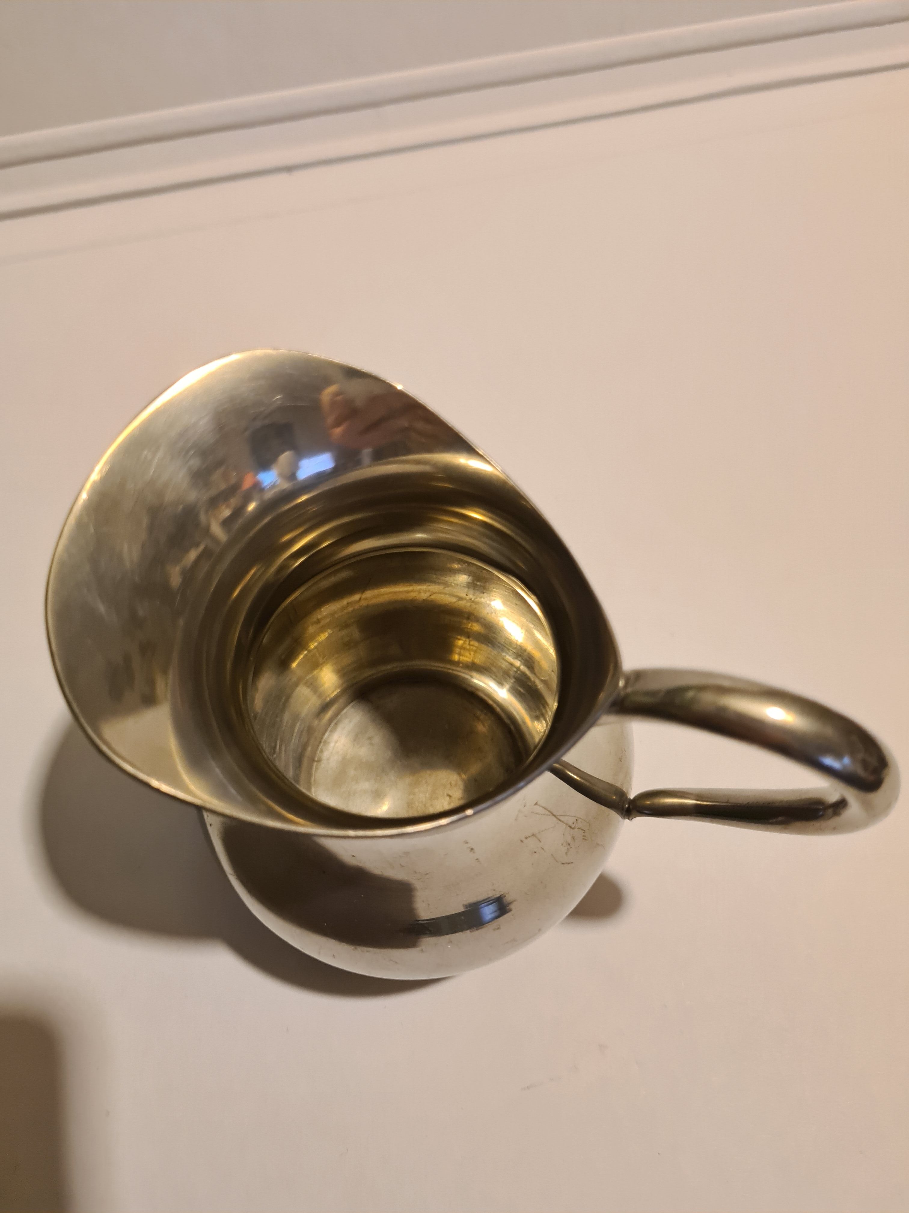 Guaranteed fine pewter milk jug (France)