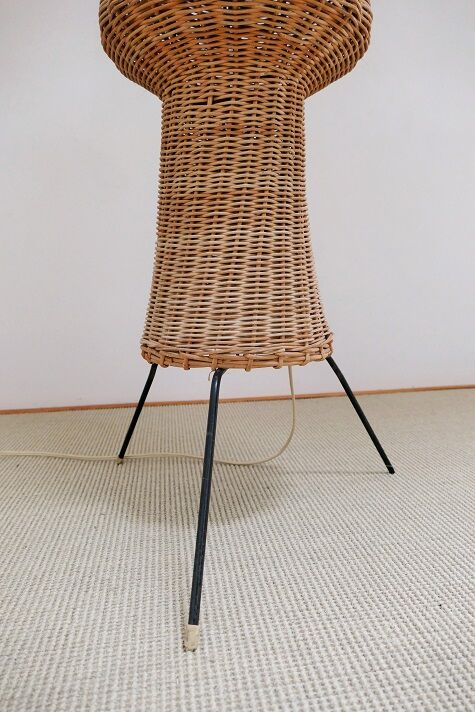 Vintage wicker mushroom lamppost
