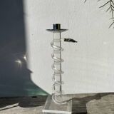 Silver-plated metal candlestick signed Alessandro Albrizzi 1970