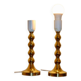 Paire de lampes suédoises en laiton du milieu du siècle