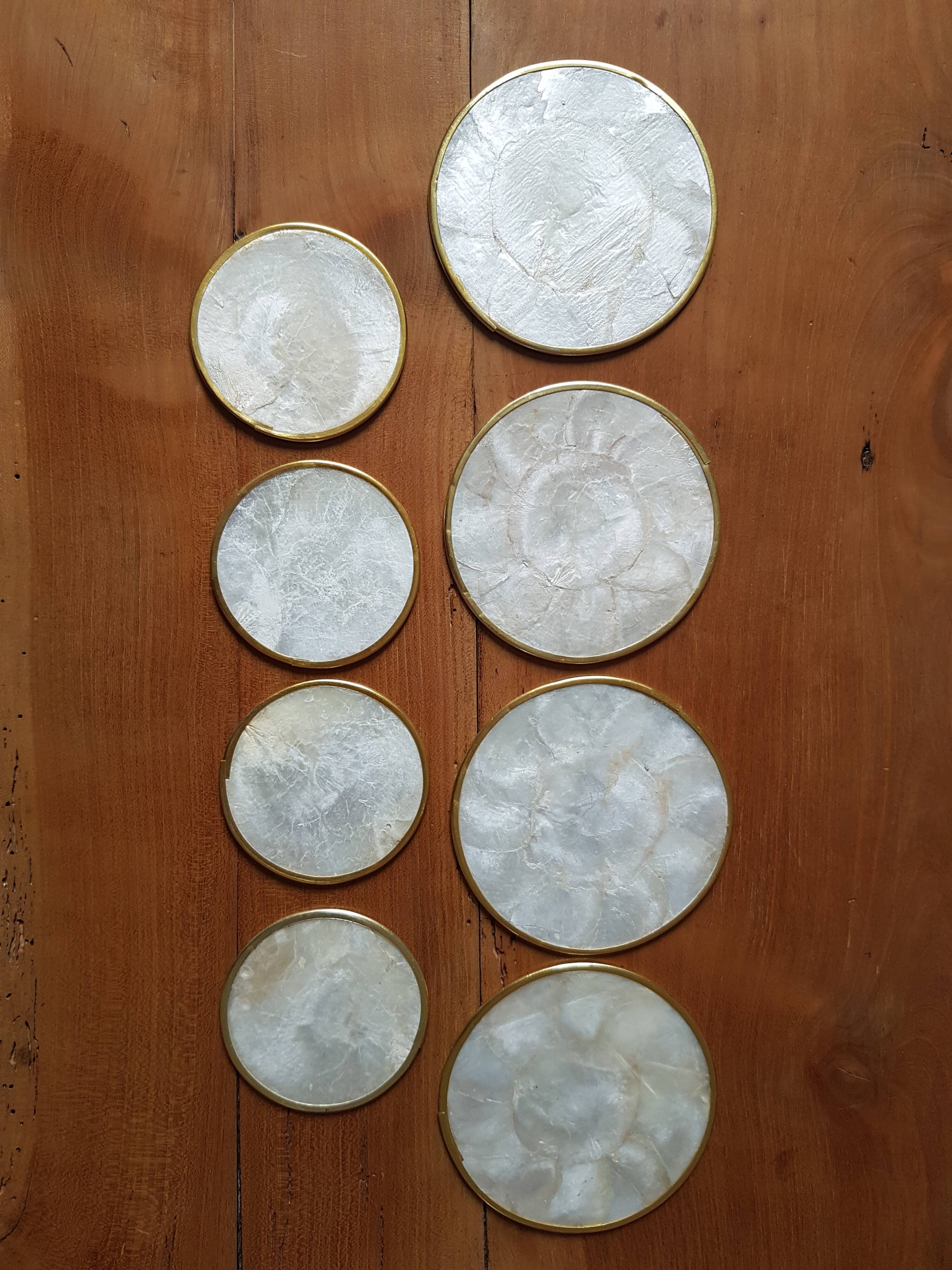 Under glasses in mother-of-pearl