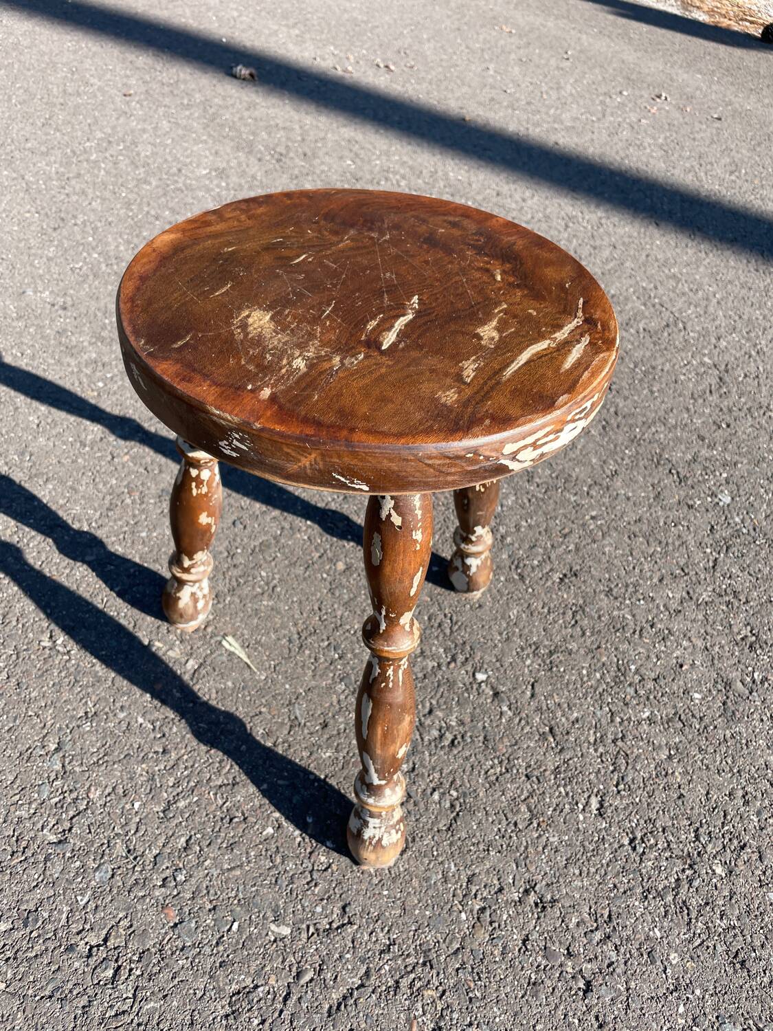 Wooden Tripod Farmhouse Stool