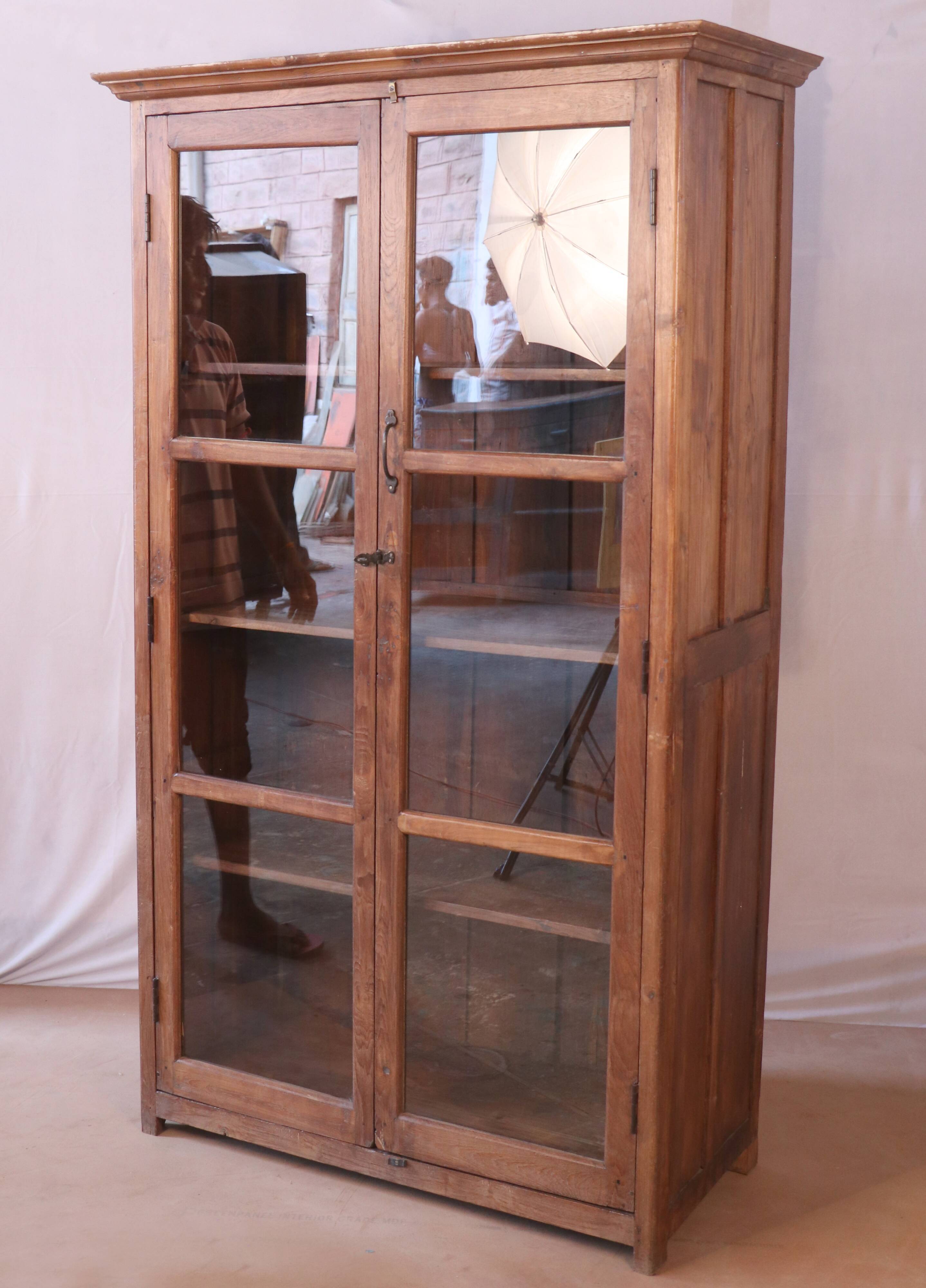 Burmese teak bookcase