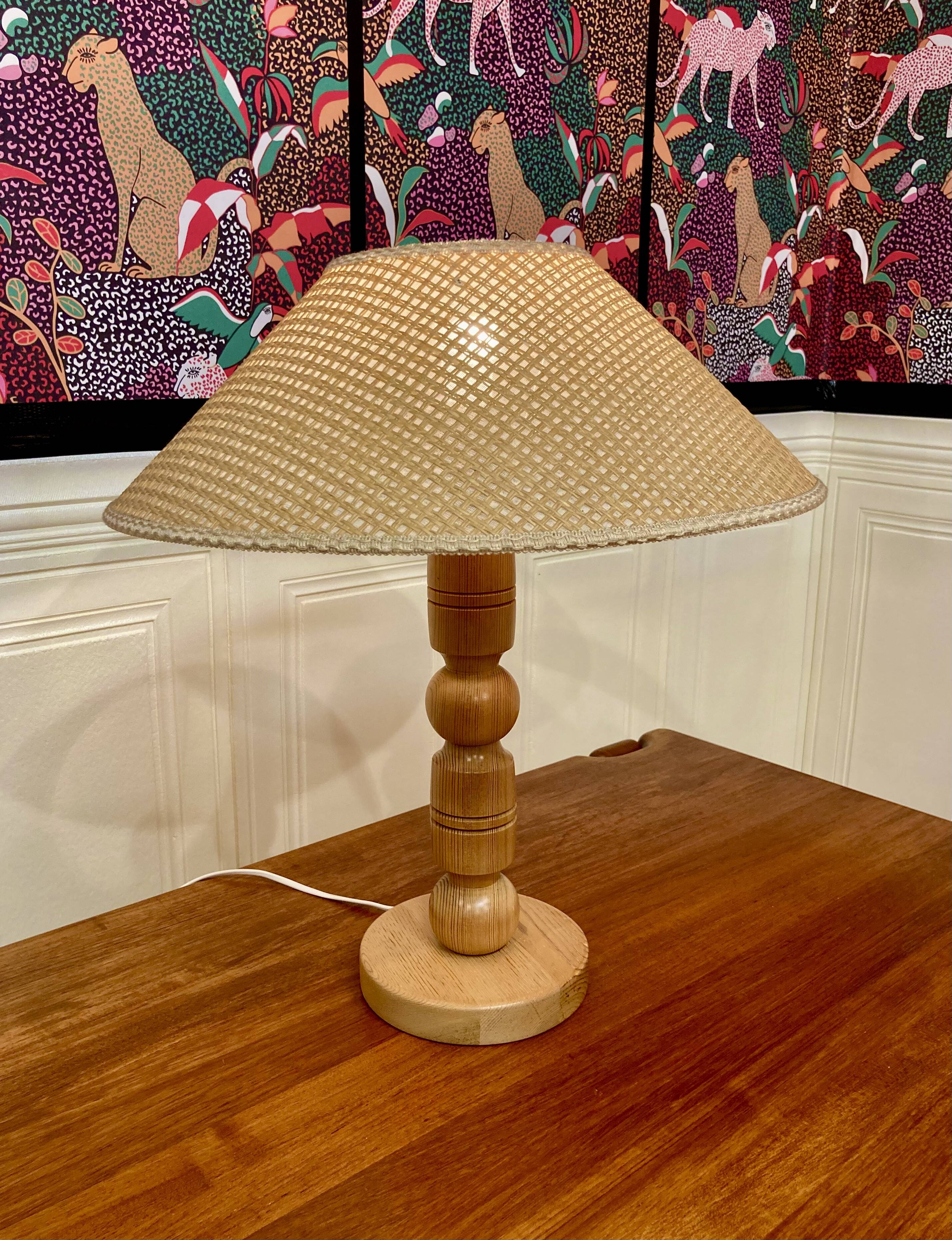 SOLID WOOD LAMP SCANDINAVIAN DESIGN 1960.