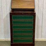 19th century mahogany cardboard box with writing desk