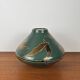 Vintage green & gold glazed ceramic vase