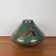 Vase vintage en céramique émaillé vert & or