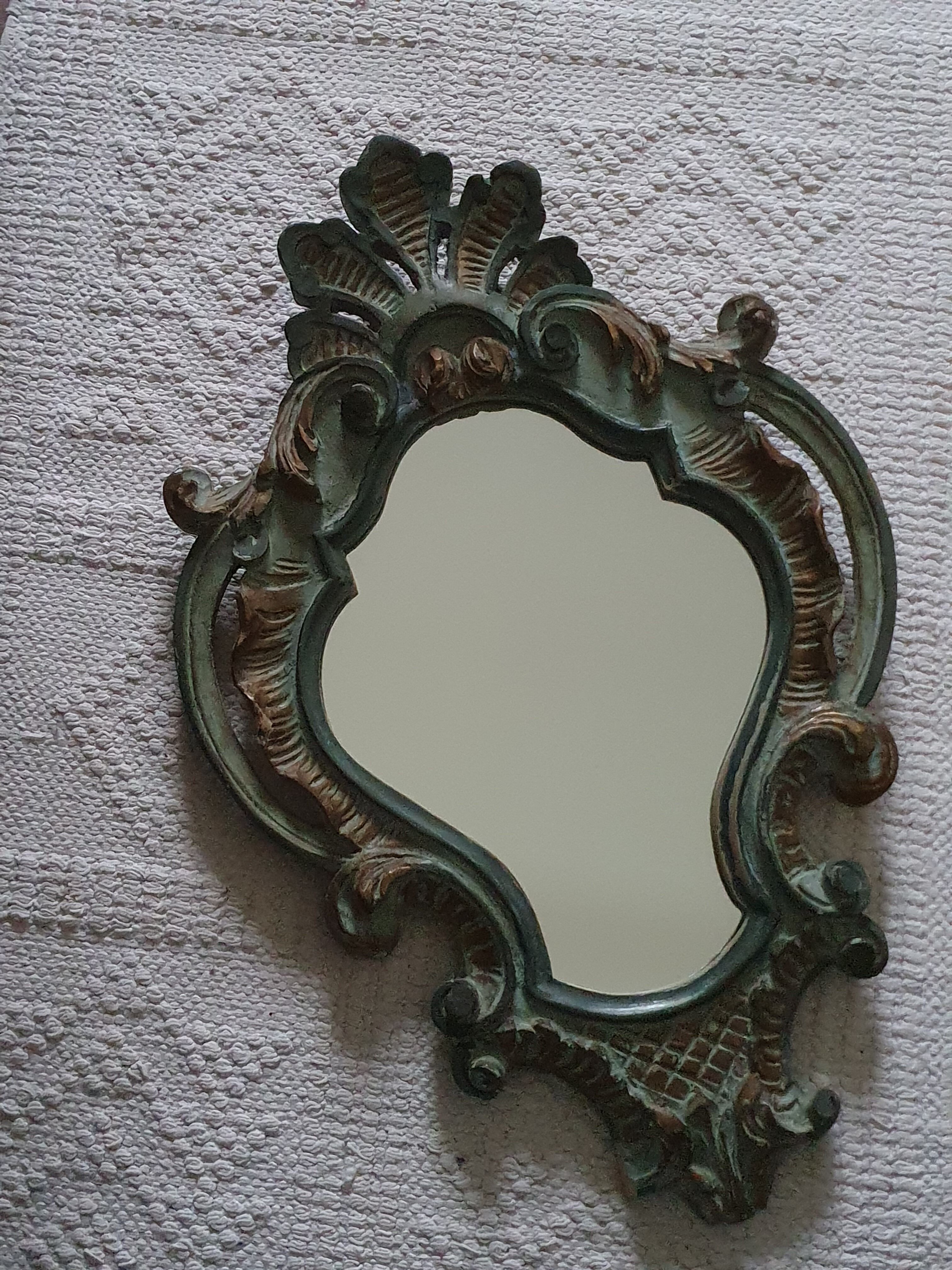 Mirror shell painted wooden Louis XV style