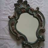 Mirror shell painted wooden Louis XV style