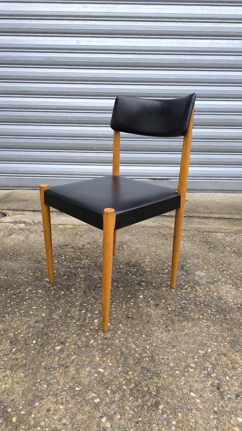 Scandinavian chair in teak and skai 1960