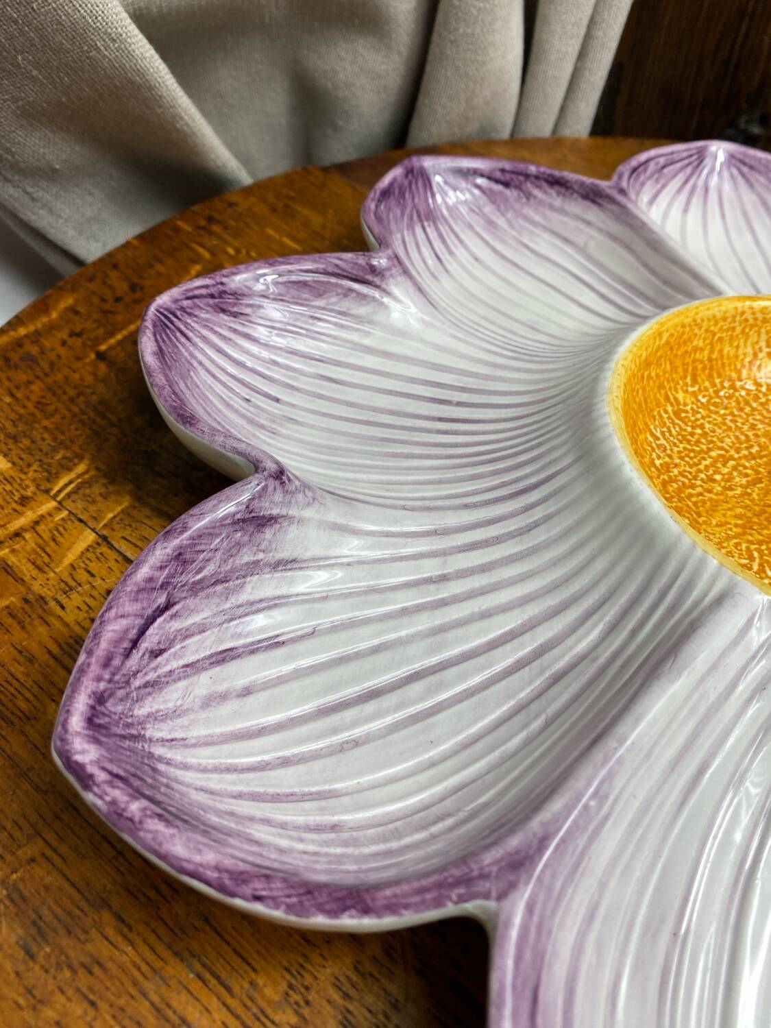 Compartmented tray in Italian ceramic