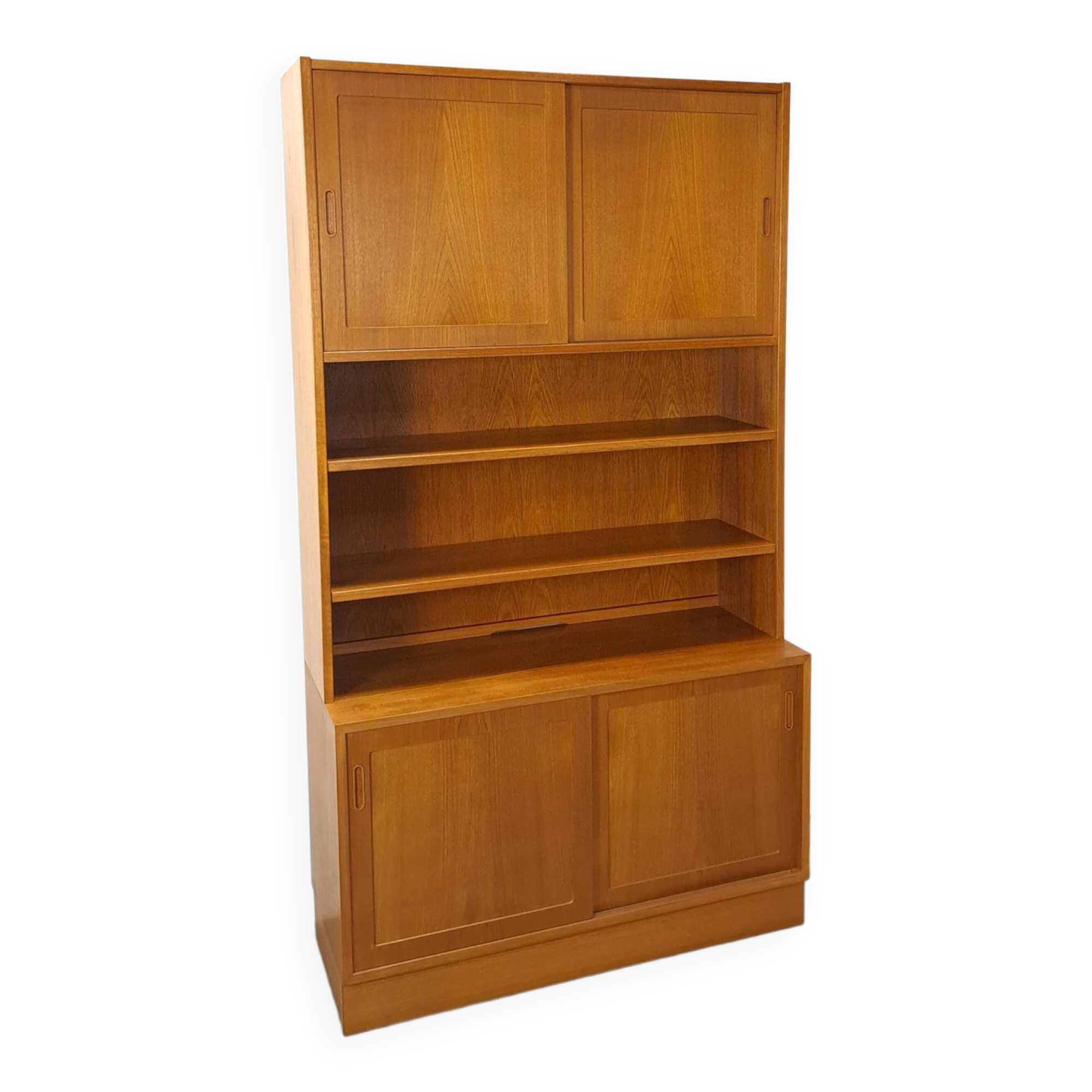 Meuble en teck design danois Poul Hundevad avec compartiments Lp, vintage