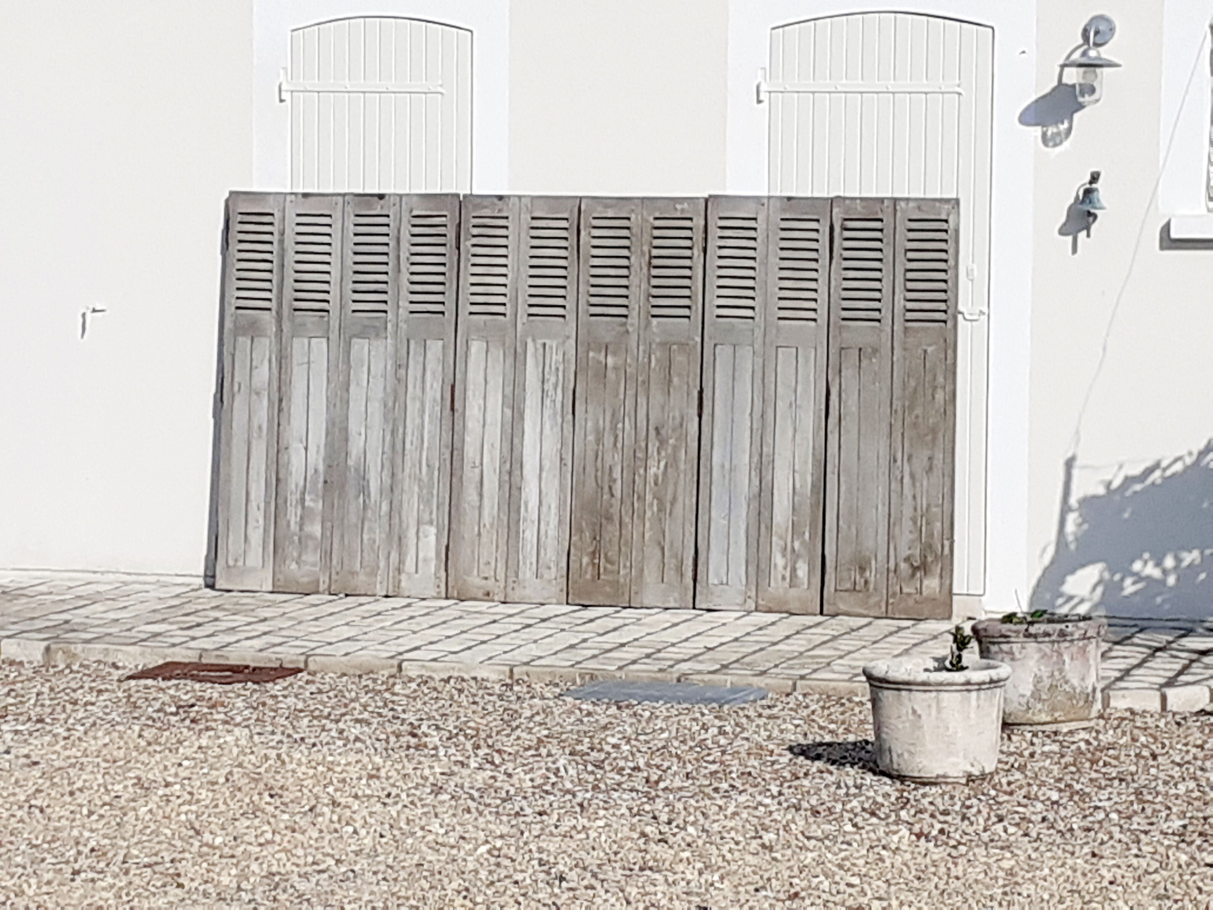 6 old double oak louvers