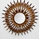 Vintage sun mirror in patinated gold metal – Spain 1950s / 60s