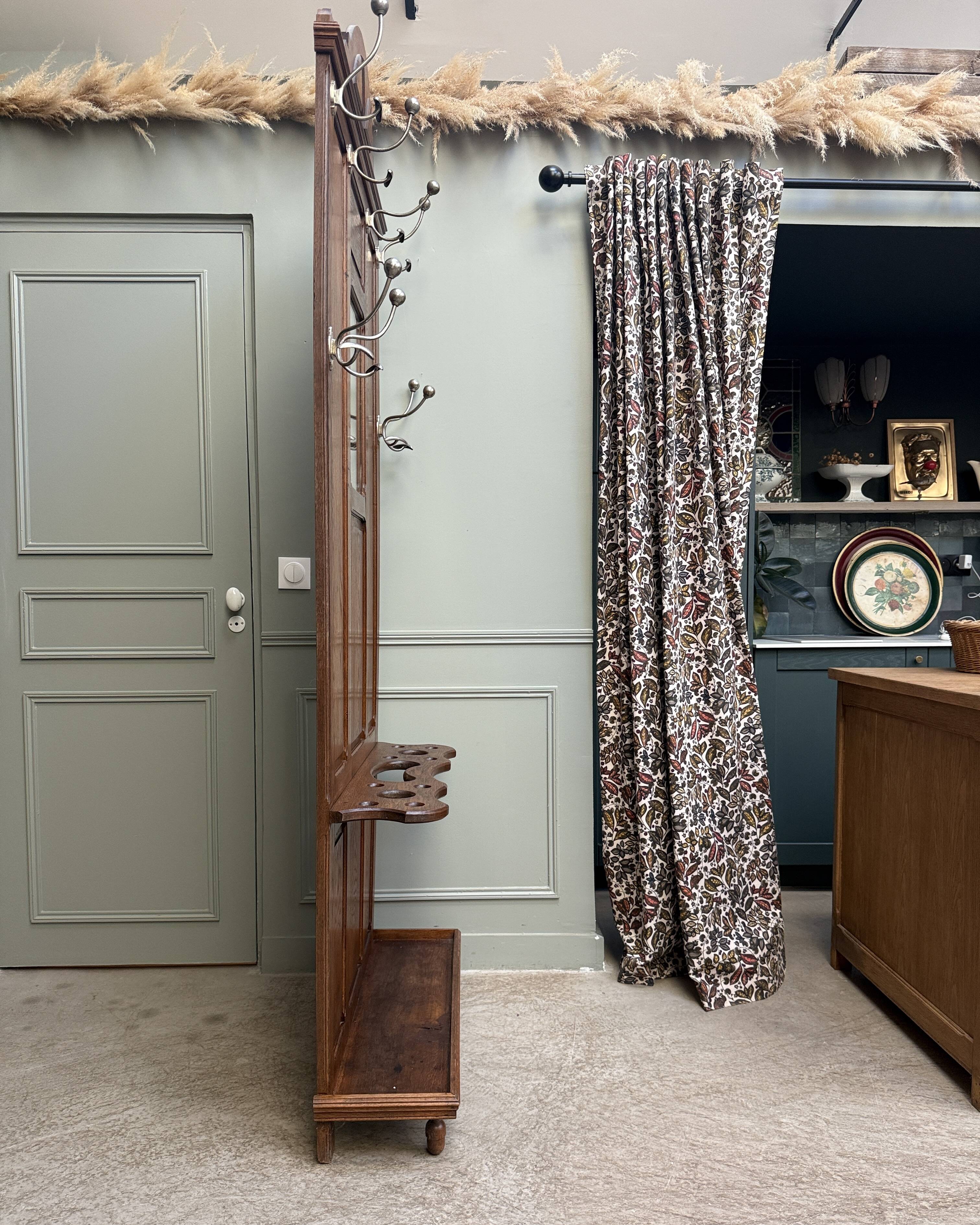 Antique oak entrance wardrobe