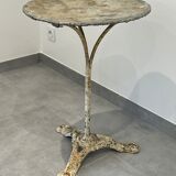 pedestal table, iron, cast iron and zinc guinguette table