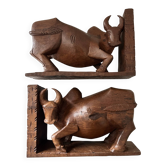 Pair of Scandinavian teak bookends