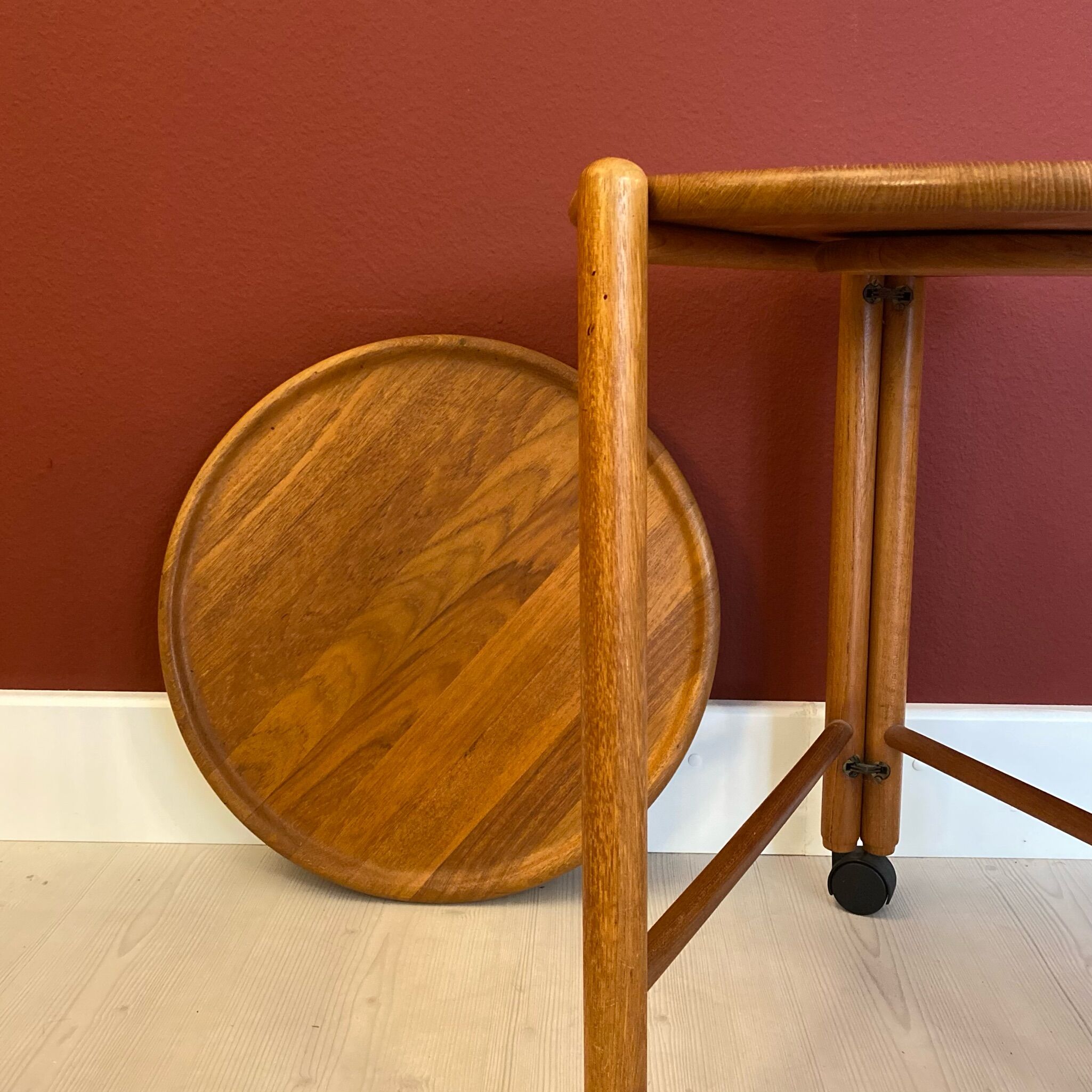 Danish midcentury foldable service trolley 60s