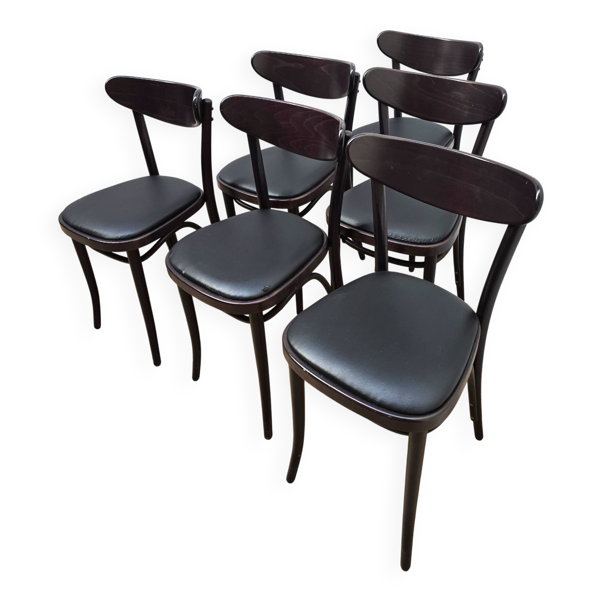 Set of 6 Banana bistro chairs, TON