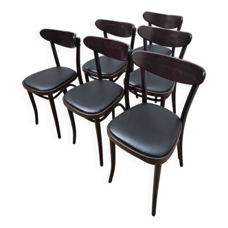 Set of 6 Banana bistro chairs, TON