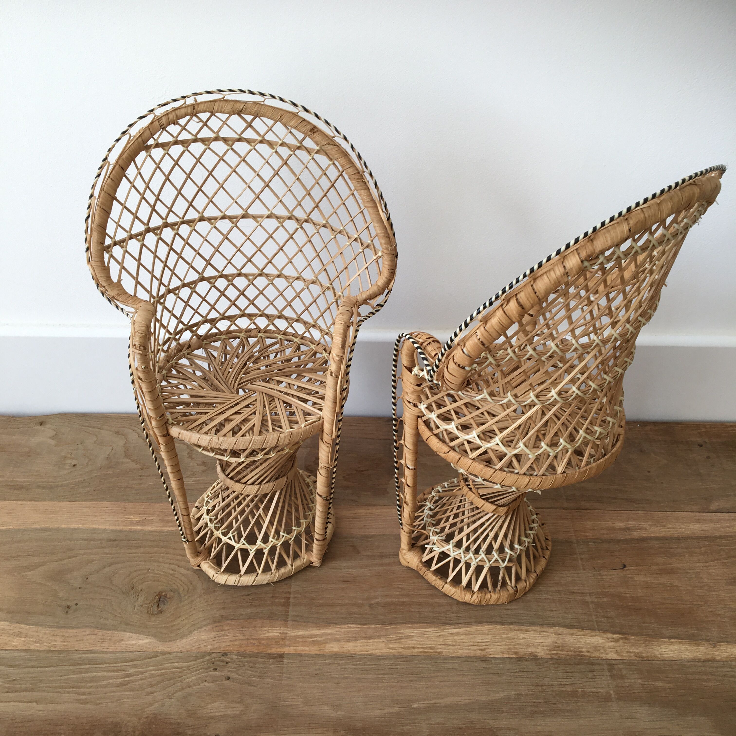 Pair of vintage doll chairs