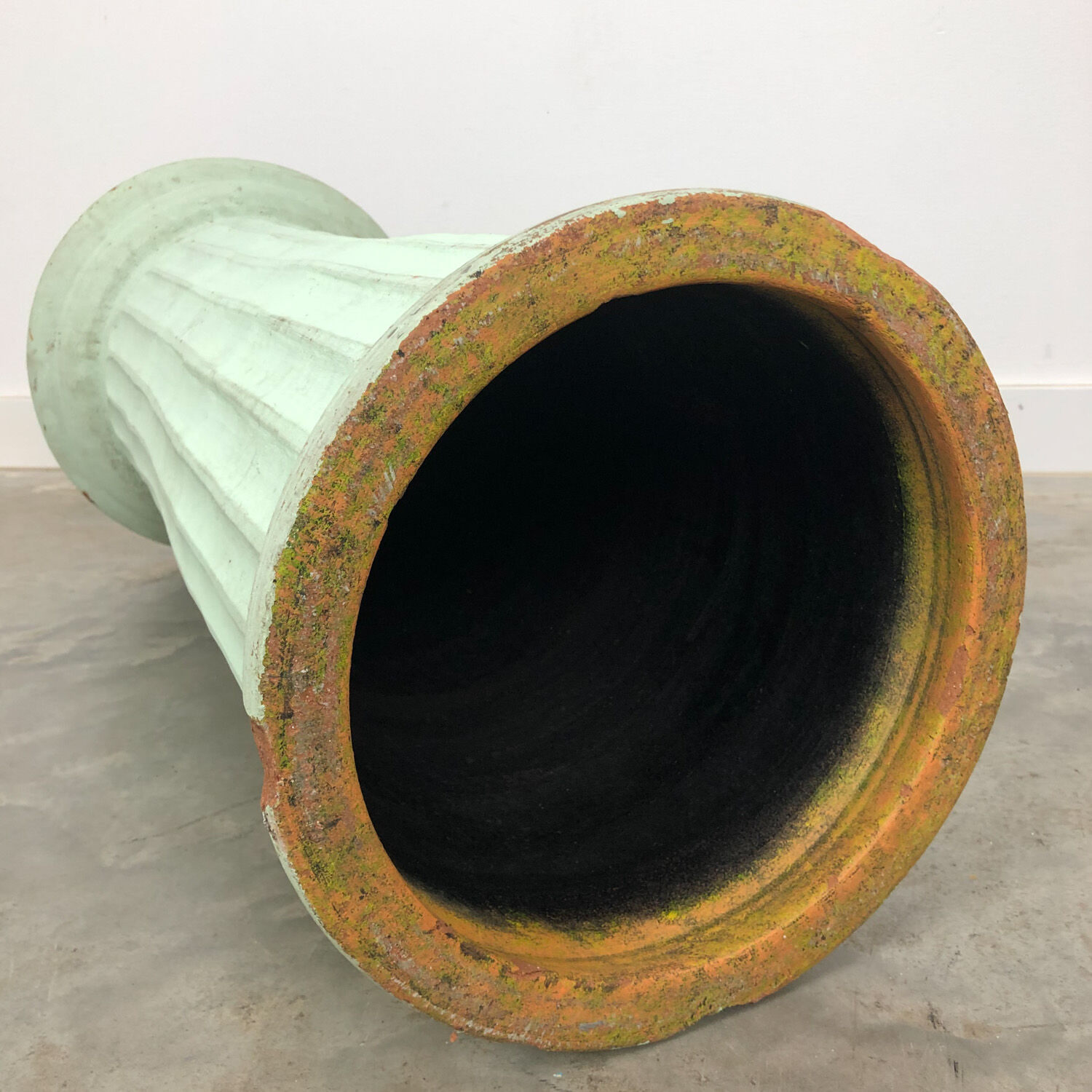 Vintage painted terracotta column