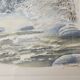 Tableau - Aquarelle paysage de neige Signée Janine Ramond