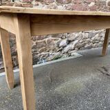 Large Alsatian bistro coffee table in raw natural fir French bistro table 1930