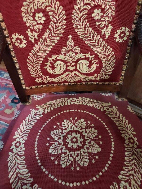 Fauteuil style empire en acajou