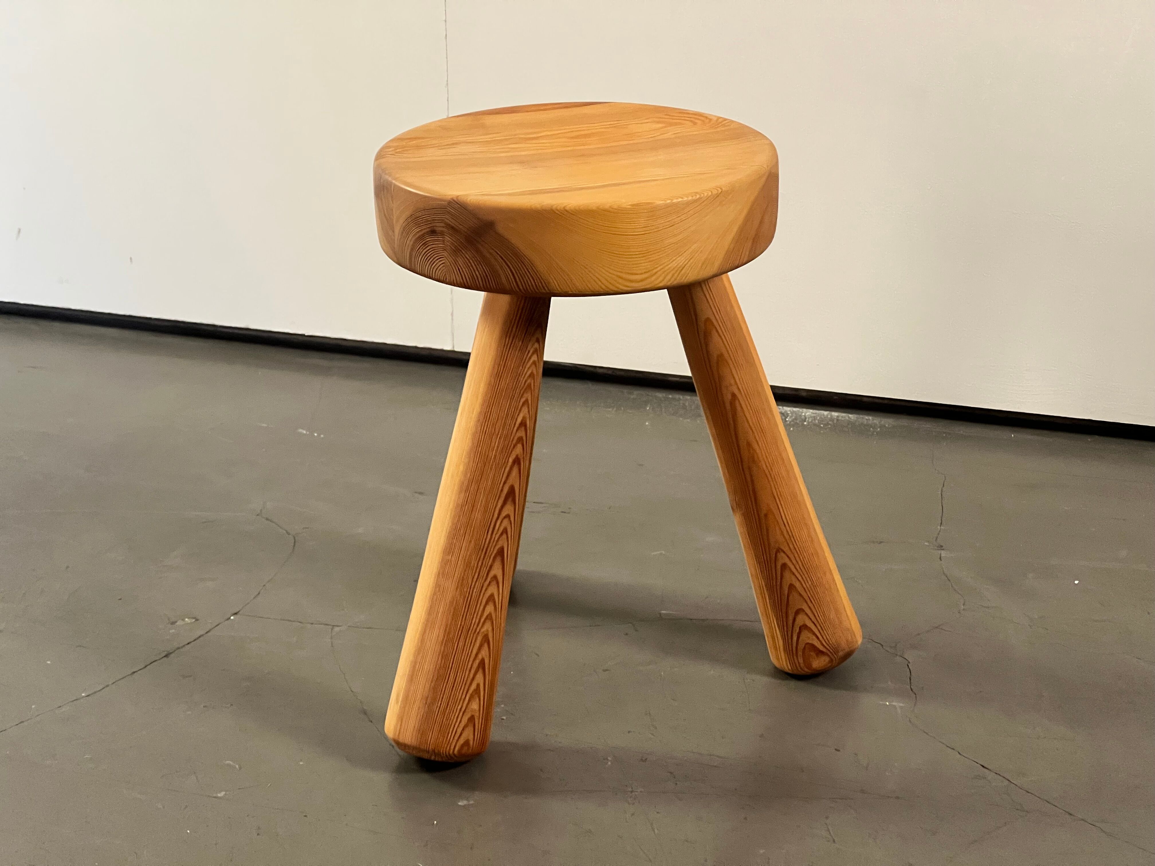Solid pine stool by Ingvar Hildingsson