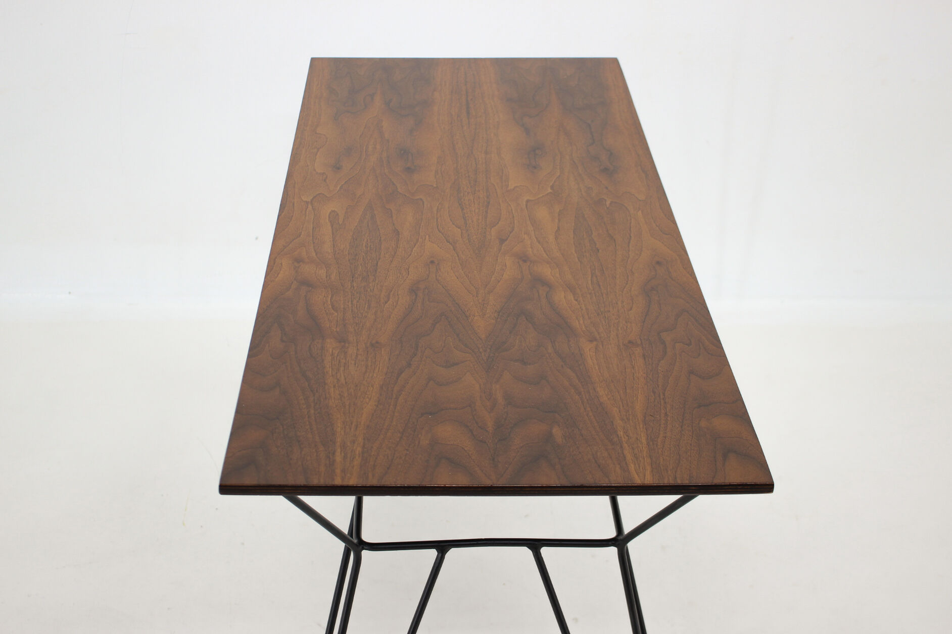 1970's Wallnut Veneer Side Table, Czechoslovakia