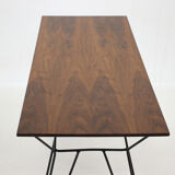1970's Wallnut Veneer Side Table, Czechoslovakia