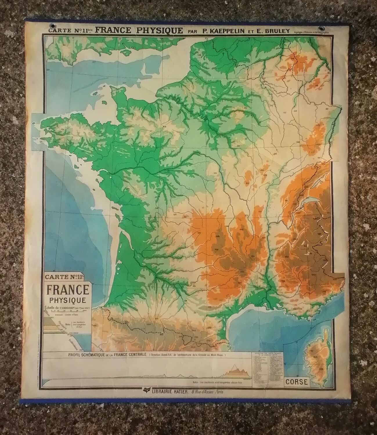 Old map of the France N°11 Hatier Kaeppelin.