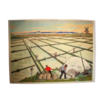 School poster the Saltworks on the low side has the beach and lagoon
