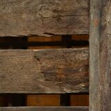 Old wooden bottles box