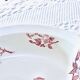 Large 19th century pink ironstone salad bowl with birds, dragonfly and butterflies, Badonviller