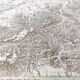 Vintage map of Switzerland 43x43cm from 1950
