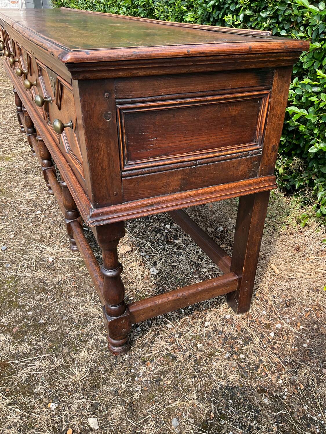 Antique 18th century solid oak Jacobean style sideboard