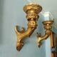 Pair of Gilded Wooden Wall Sconces, Mid-19th Century