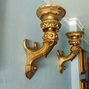 Pair of Gilded Wooden Wall Sconces, Mid-19th Century