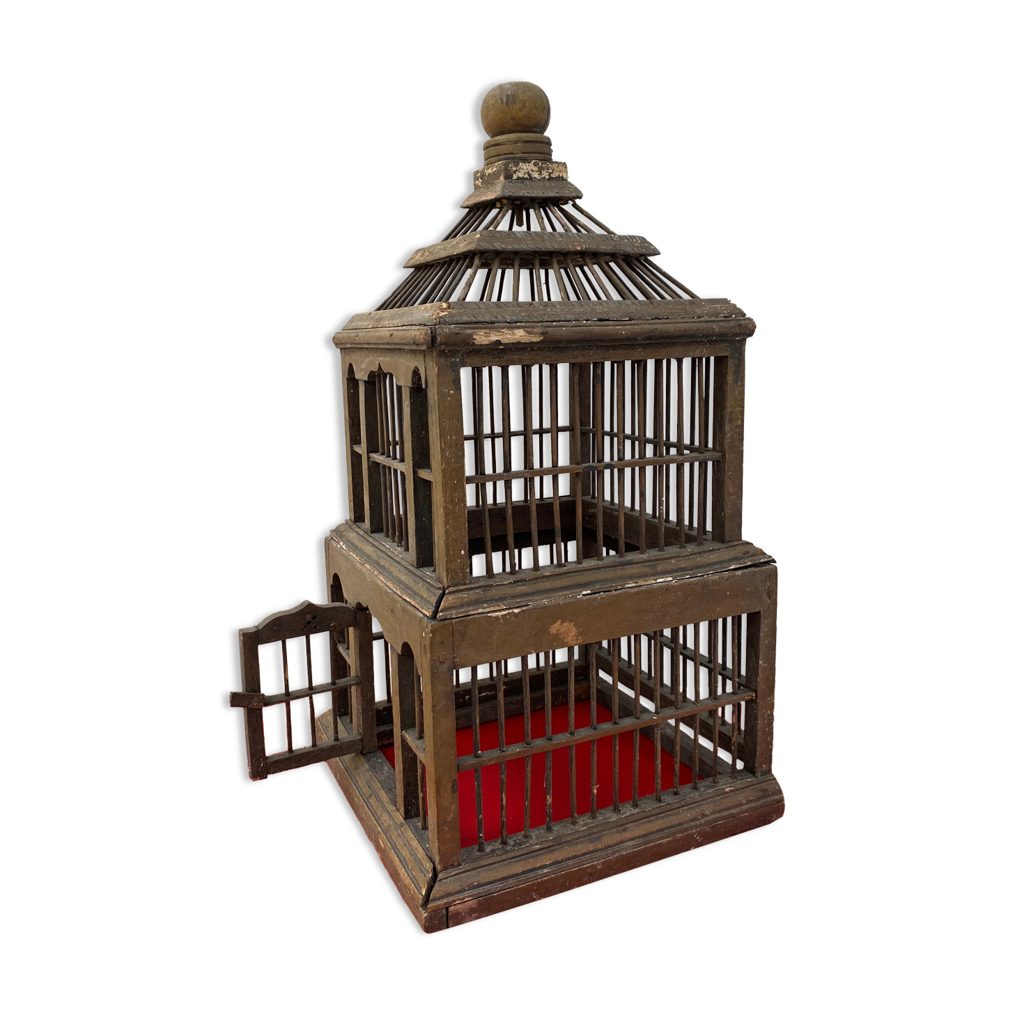 Cage à oiseaux en bois