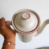 White porcelain coffee pot with red stripes – Model “Acanthus”