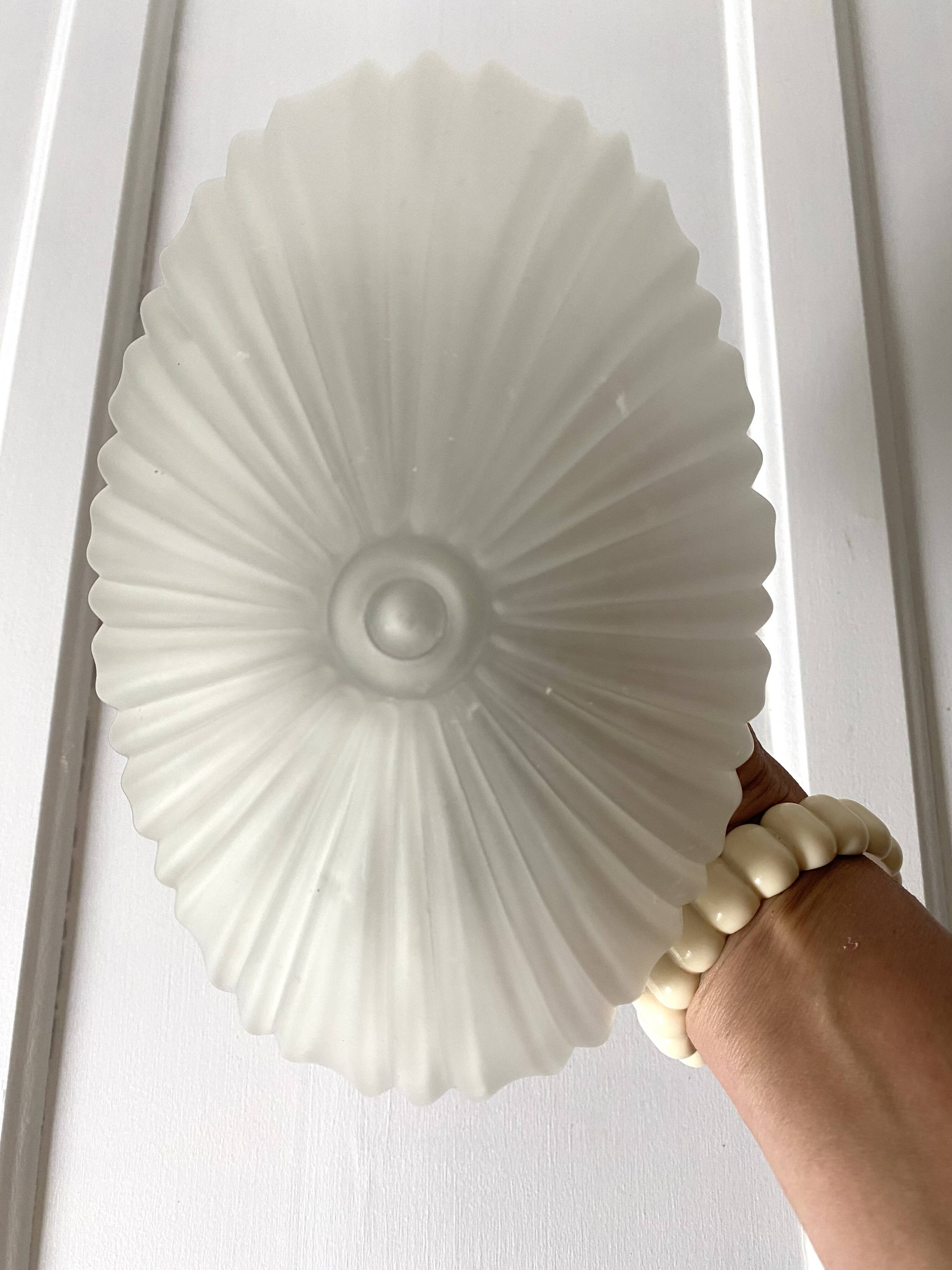 Vintage oval frosted glass ceiling light