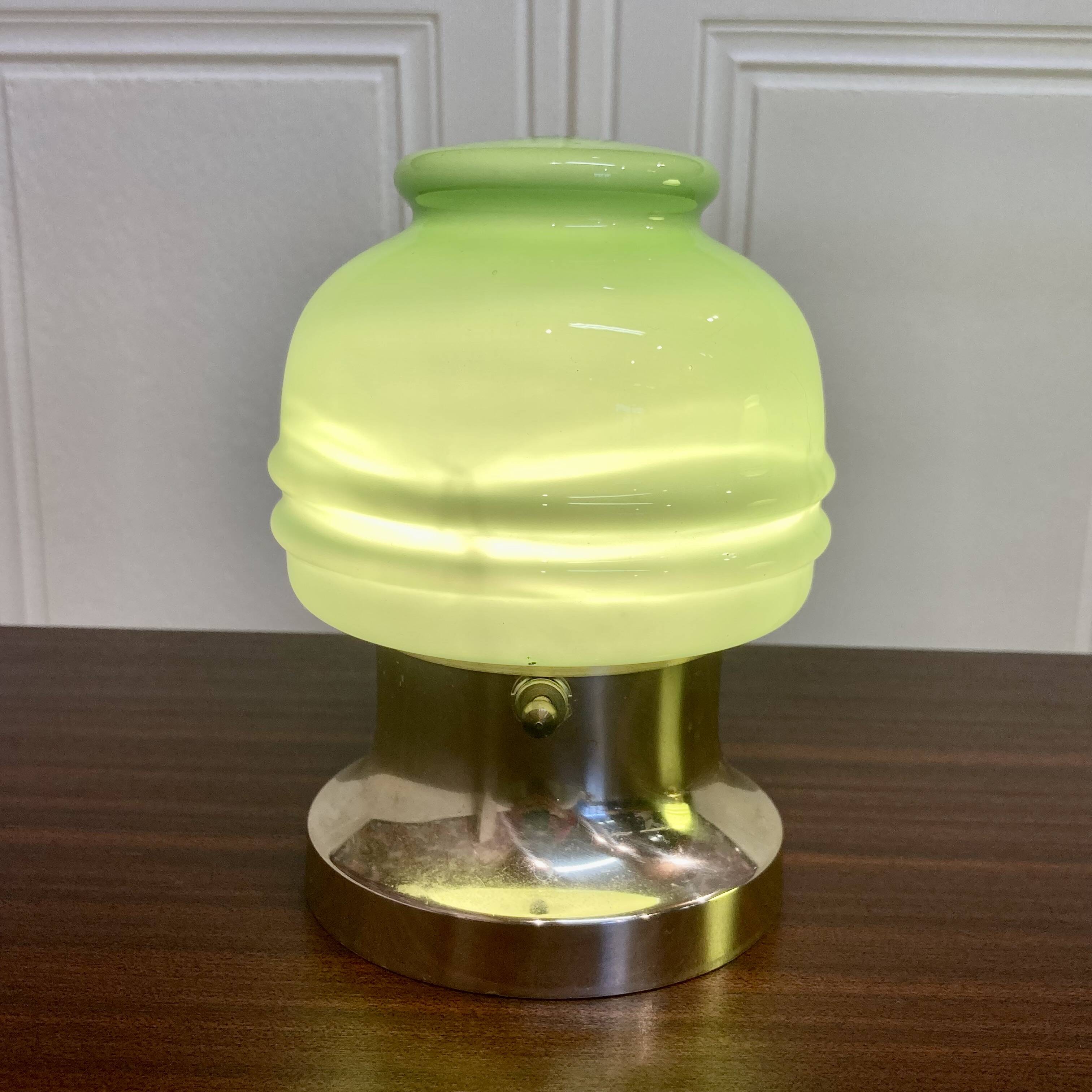 Pair of glass lamps scandinavian design 1950.
