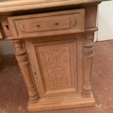 Double-sided desk Solid oak coffered desk XIX century