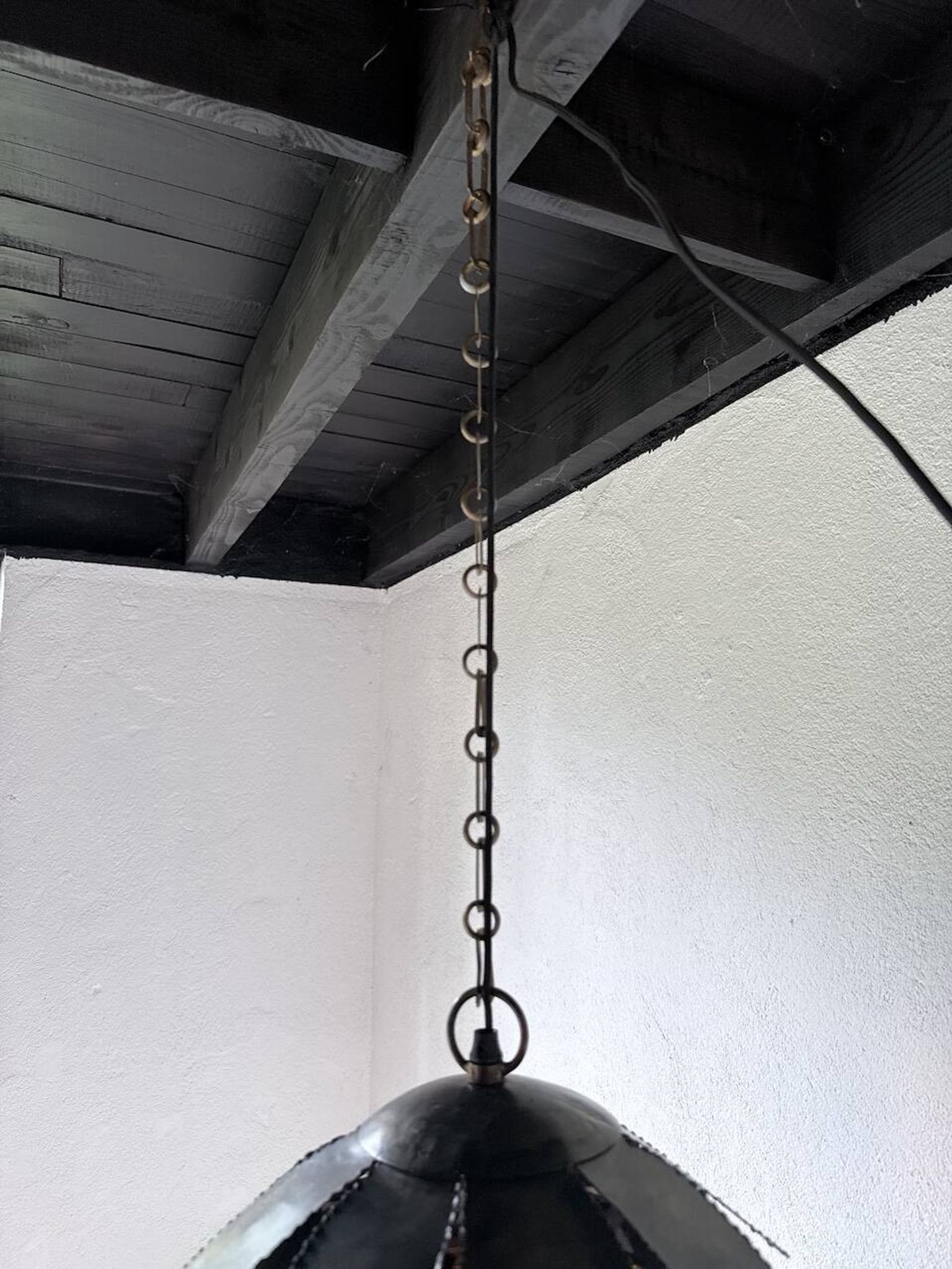 Brutalist suspension Jansen metal welded flower